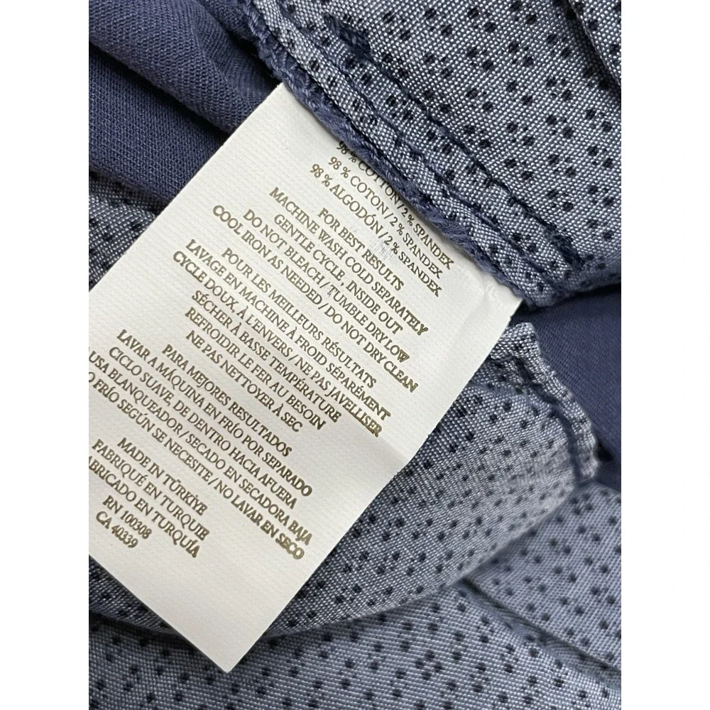 Peter Millar‎ Concorde Trousers Men Size 32 Blue Flat Front Cotton Stretch New